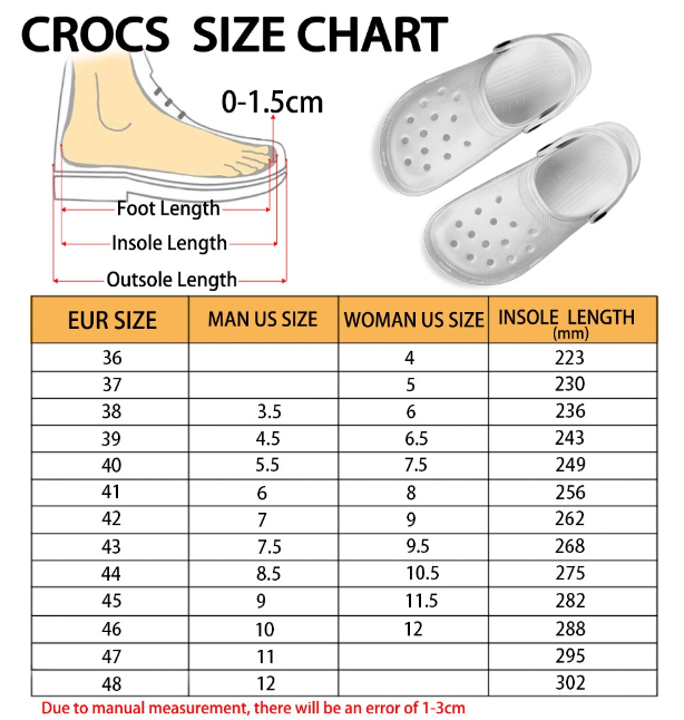 Size Chart Crocs - lavafury
