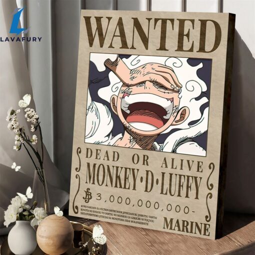 One Piece Wanted Posters – Luffy’s News Wanted Canvas Poster