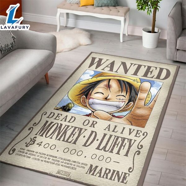 Luffy Wanted One Piece Anime Movie Area Rug