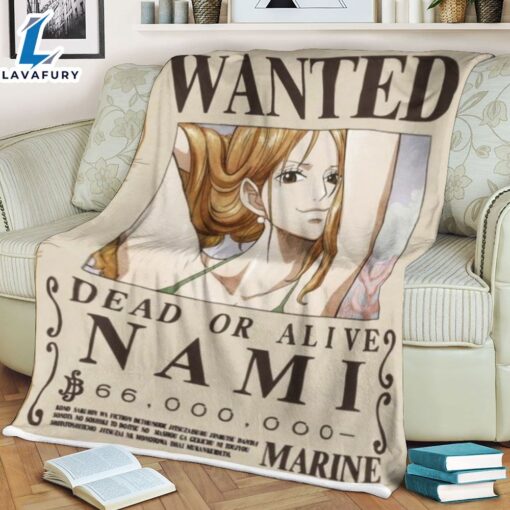 Wanted Dead Or Live Nami One Piece Anime Movie Blanket