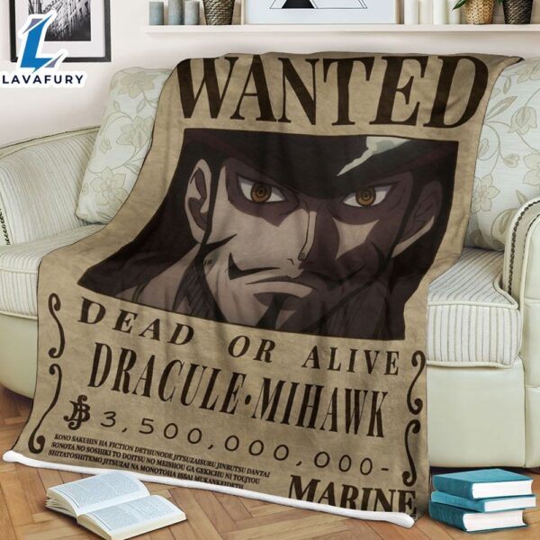 One Piece Dracule Mihawk Soft Anime Movie Blanket