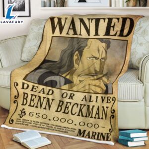 One Piece Benn Beckman Wanted Anime Movie Blanket