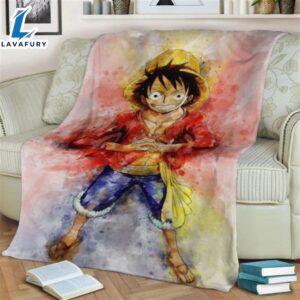 D Luffy One Piece Fleece Blanket Gift For Fan