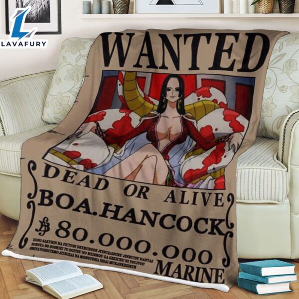 Wanted Dead Or Live Boa Hancock One Piece Anime Movie Blanket