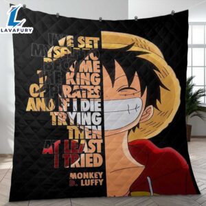 Cute Monkey D.Luffy One Piece Anime Quotes Gifts Lover Blanket