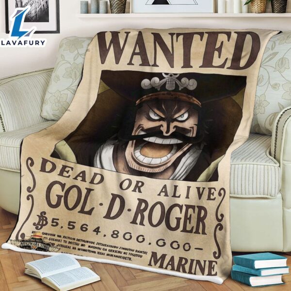 Wanted Dead Or Live Gol D Roger One Piece Anime Movie Blanket