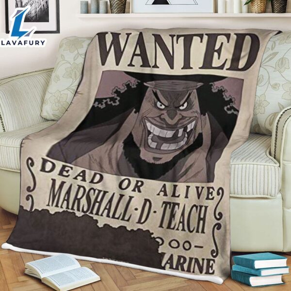 One Piece Wanted Dead Or Alive Marshall D Teach Anime Movie Blanket