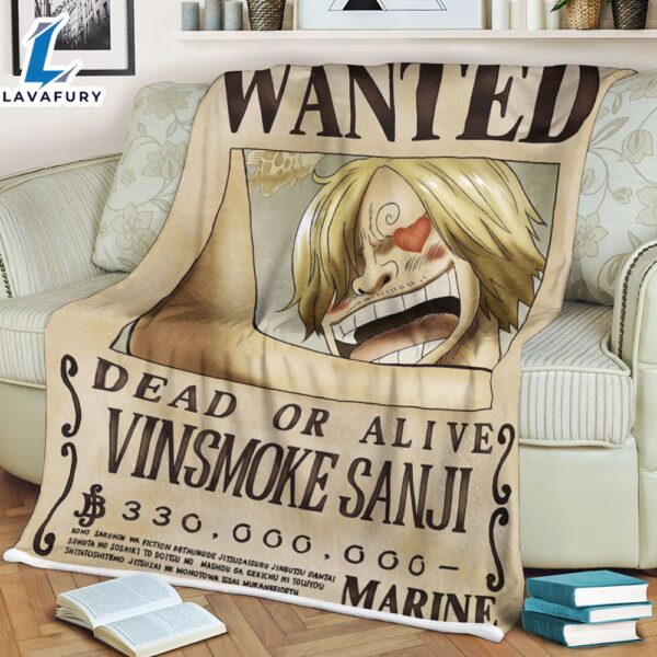 One Piece Wanted Dead Or Alive Vinsmoke Sanji Anime Movie Blanket