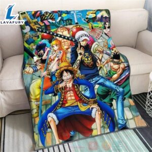 One Piece Luffy Team Anime Blanket
