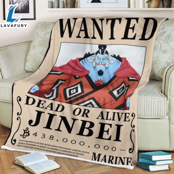 One Piece Wanted Dead Or Alive Jinbei Anime Movie Blanket