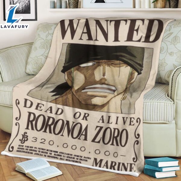 One Piece Roronoa Zoro Soft Anime Movie Blanket