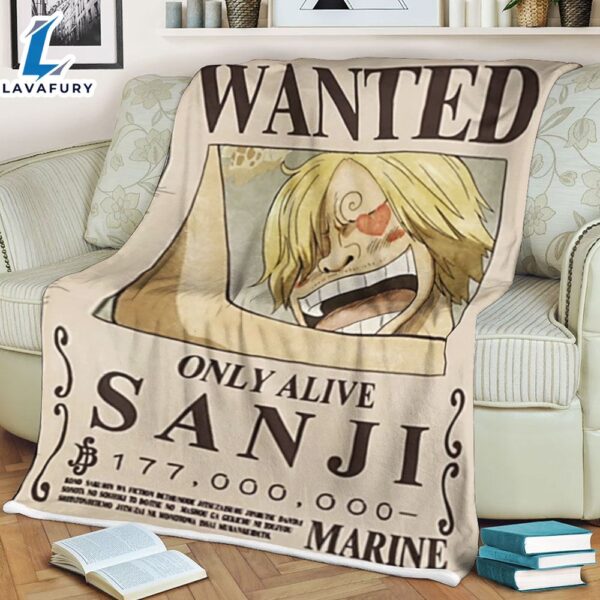 Wanted Only Alive Sanji One Piece Anime Movie Blanket