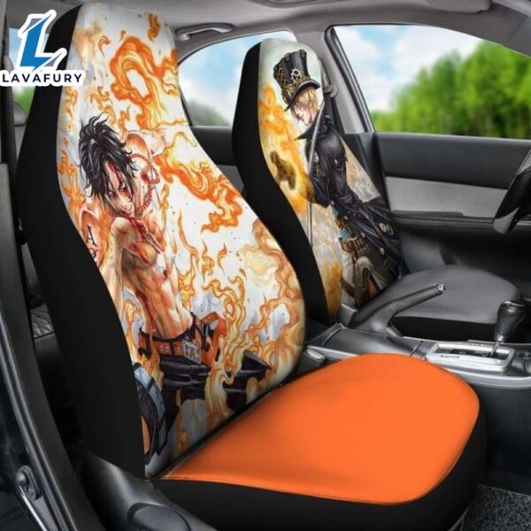 Anime Ace Sabo One Piece Car Seat Covers Universal Fit
