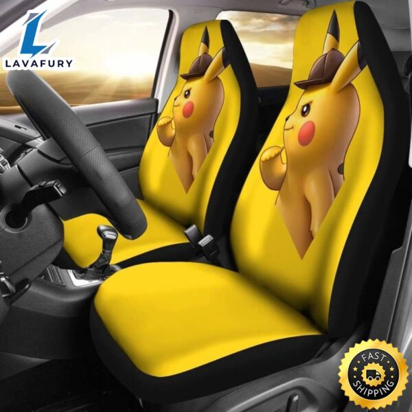 Anime Pokemon Car Accessories Detective Pikachu Car Seat Covers