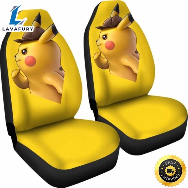 Anime Pokemon Car Accessories Detective Pikachu Car Seat Covers
