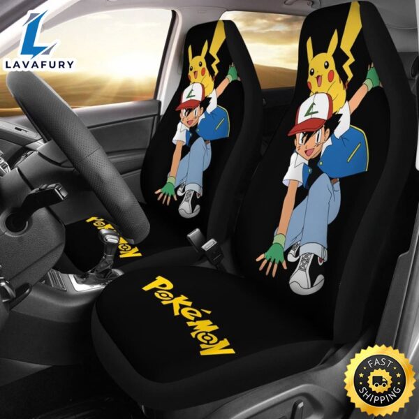 Ask Ketchum & Pikachu Car Seat Cover Anime Pokemon Car Accessories