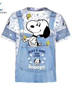 Cartoon Character Denim Snoopy Personalized Custom Name All Over Printed 3d Unisex Men Women