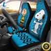 Charlie & Snoopy Aqua Blue Color Cartoon Car Seat Covers Universal Fit