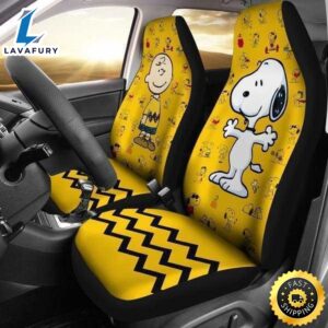 Charlie & Snoopy Yellow Theme Car Seat Cover  Universal Fit