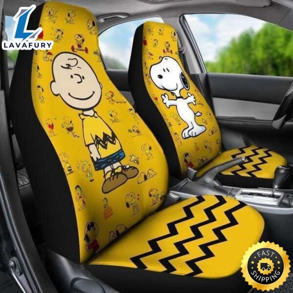 Charlie & Snoopy Yellow Theme Car Seat Cover  Universal Fit