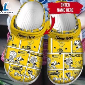 Custom Name Snoopy Yellow Clog Shoes