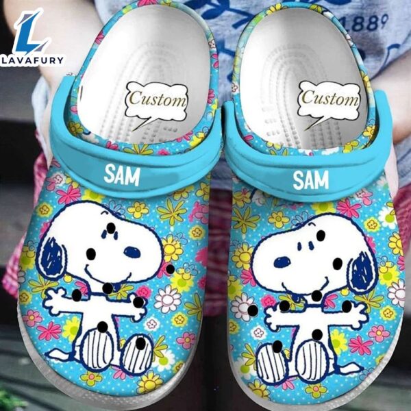 Custom Name Snoopy Crocs Clogs Comfortable Crocband Shoes for men women
