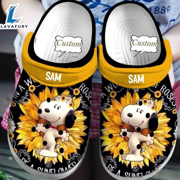 Custom Name Snoopy Clogs Shoes Comfortable