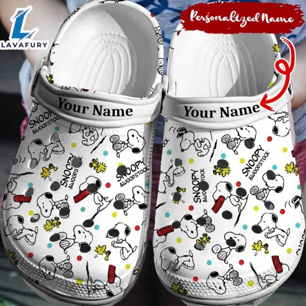 Custom Name Snoopy Crocs Shoes 3D Clog Shoes