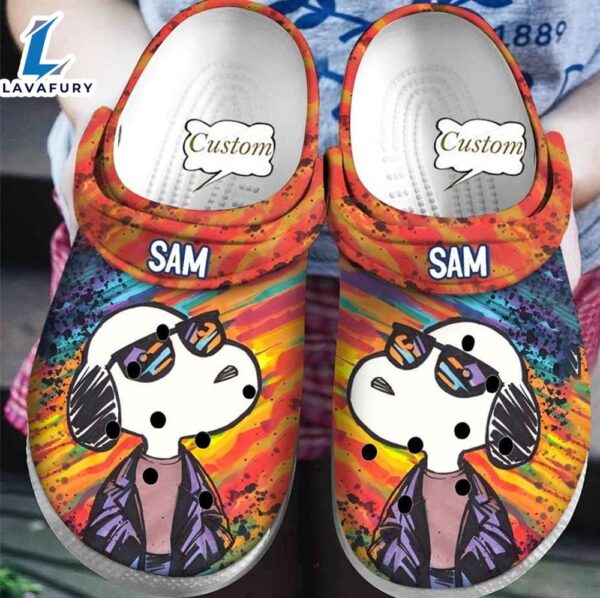 Custom Name Snoopy Crocs Shoes Comfortable Crocband Clogs for men women