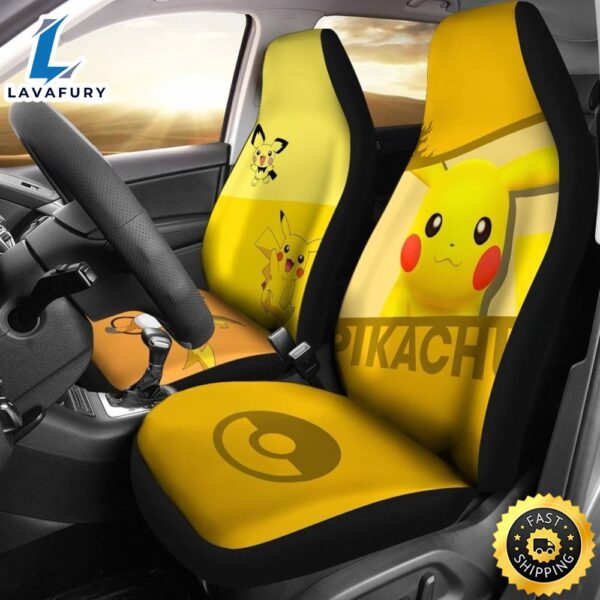 Cute Pikachu Pokemon Car Seat Covers For Fan Gift