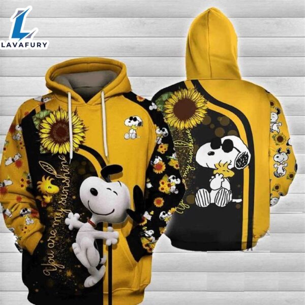 Disney Snoopy Sunflower You Are My SunshineMovie Cartoon 3D All Over Print Shirt