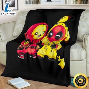 Funny Pikachu Deapool Each Other Pokemon Blanket
