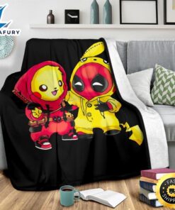 Funny Pikachu Deapool Each Other Pokemon Blanket 2 ulvckt.jpg