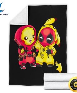 Funny Pikachu Deapool Each Other Pokemon Blanket 3 o9fz0r.jpg