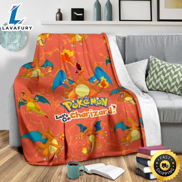 Let’s Go Charizard Pokemon Gift Idea For Fan Pokemon Blanket