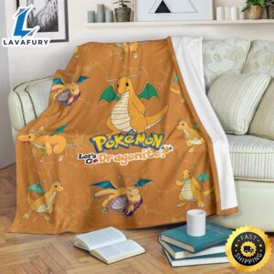 Let’s Go Dragonite Pokemon Funny Gift For Fan Pokemon Blanket