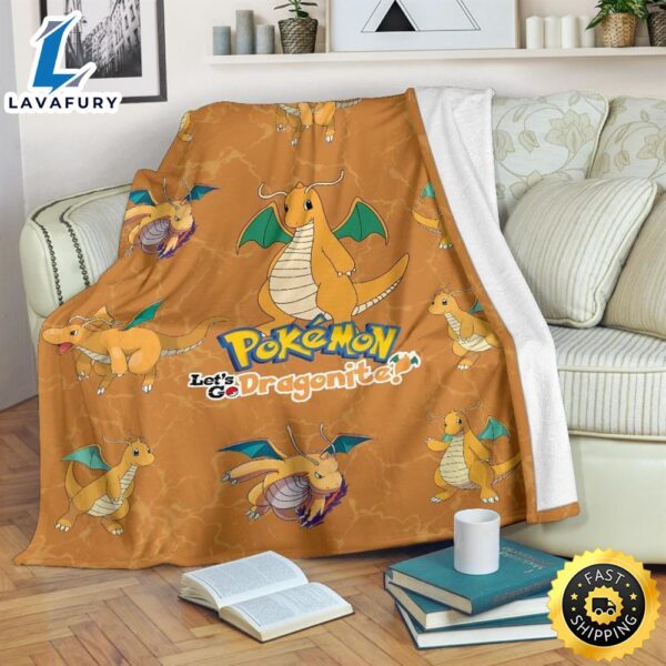 Let’s Go Dragonite Pokemon Funny Gift For Fan Pokemon Blanket