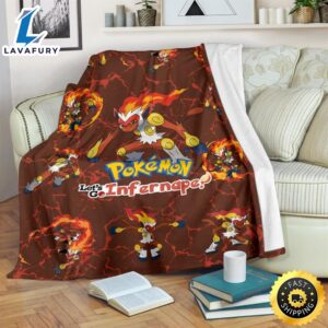 Let s Go Infernape Funny Poke Fan Gift Idea Pokemon Blanket 1 zg7xtj.jpg
