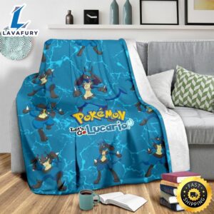 Let s Go Lucario Pokemon Funny Gift Idea Pokemon Blanket 3 yvaazk.jpg