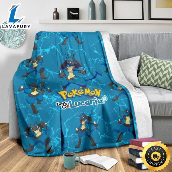 Let’s Go Lucario Pokemon Funny Gift Idea Pokemon Blanket