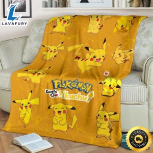 Let s Go Pikachu Pokemon Funny Gift Idea Pokemon Blanket 2 uzgnqm.jpg