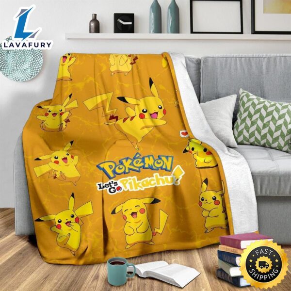Let’s Go Pikachu Pokemon Funny Gift Idea Pokemon Blanket