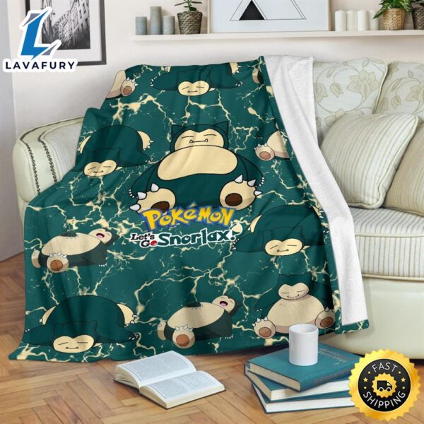 Let’s Go Snorlax Funny Gift Idea Poke Lazy Fan Pokemon Blanket