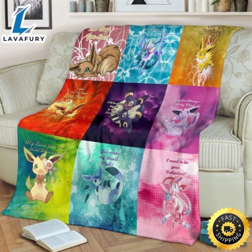 Love Quotes Eeveelutions Pokemon Fan Pokemon Blanket