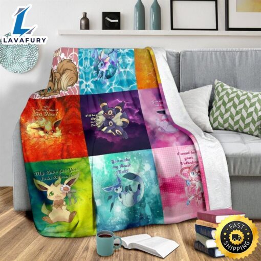 Love Quotes Eeveelutions Pokemon Fan Pokemon Blanket