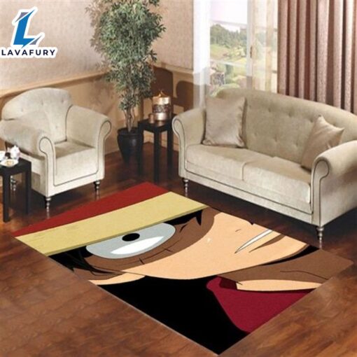 Luffy One Piece Cartoon Half Face Rug