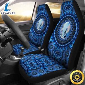 Mandala Love Snoopy Blue Pattern Car Seat Covers Universal Fit