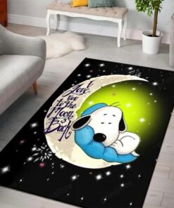 Movies Tv Shows Snoopy Love To The Moon Mock Jigsaw Rug
