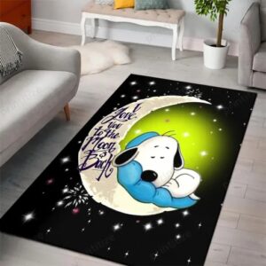 Movies Tv Shows Snoopy Love To The Moon Mock Jigsaw Rug