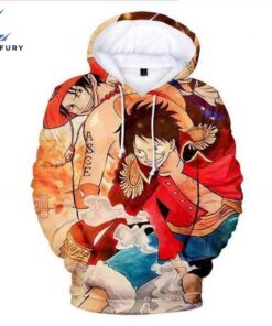 One Piece Hoodies Ace, Sabo And Luffy One Piece Anime 3D Hoodie